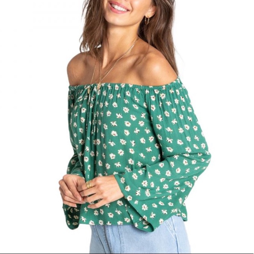 NEW Billabong Light It Up Off-The-Shoulder Top